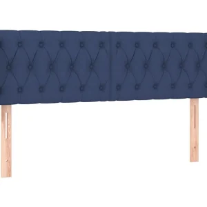 Hoofdbord met randen 163x16x78/88 cm stof blauw Hoofdbord met randen 163x16x78/88 cm stof blauw