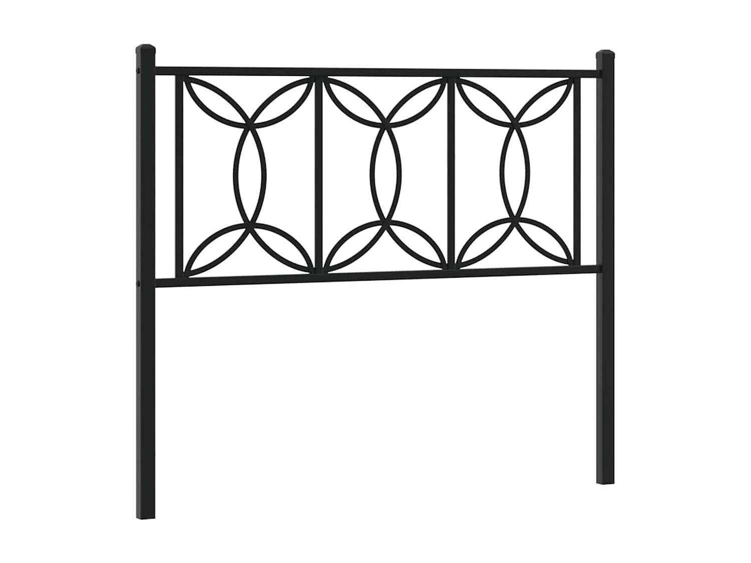 Vervangend hoofdbord 107 cm metaal zwart