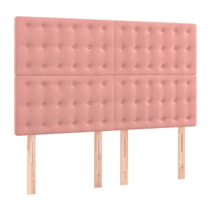 Hoofdbord roze 144x5x118/128 cm fluweel Hoofdbord roze 144x5x118/128 cm fluweel