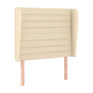 Hoofdbord met randen 93x23x118/128 cm stof crèmekleurig Hoofdbord met randen 93x23x118/128 cm stof crèmekleurig