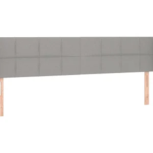 Hoofdbord met randen 183x23x78/88 cm stof lichtgrijs Hoofdbord met randen 183x23x78/88 cm stof lichtgrijs