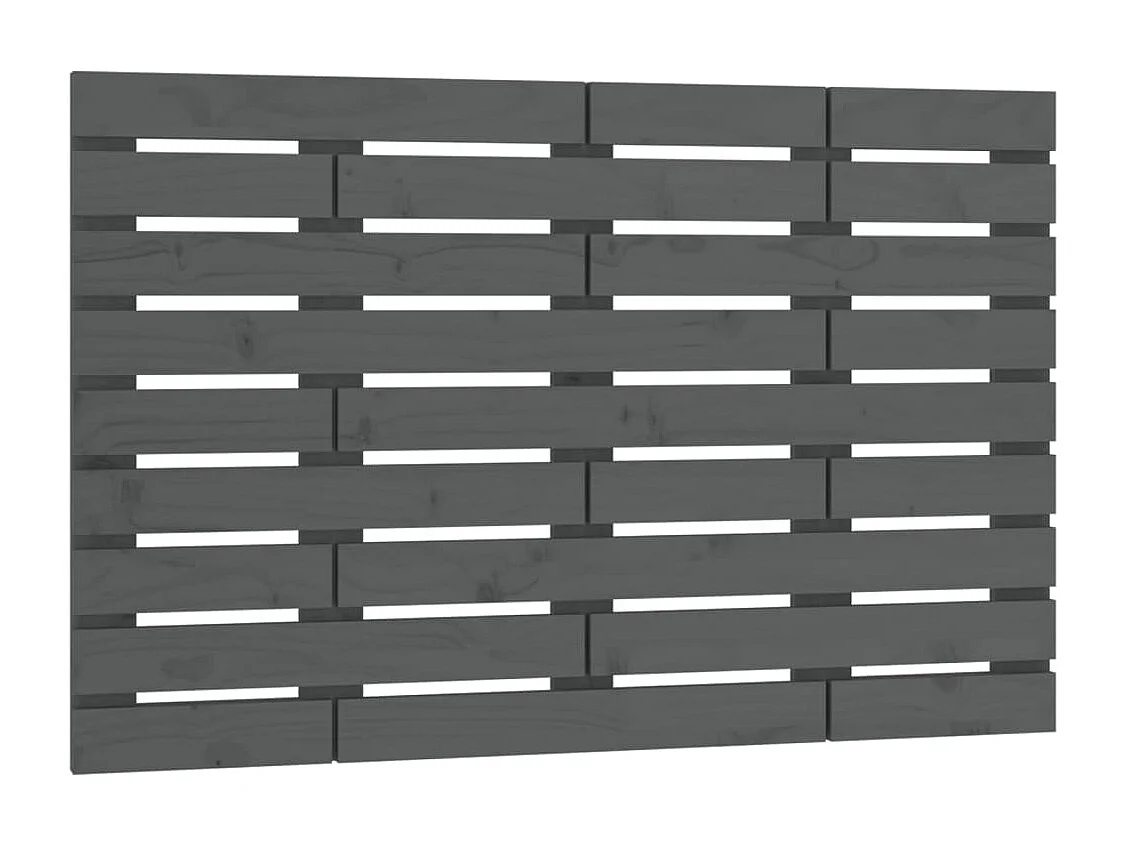Hoofdbord wandmontage 96x3x63 cm massief grenenhout grijs
