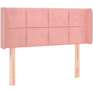 Hoofdbord met randen 103x16x78/88 cm fluweel roze Hoofdbord met randen 103x16x78/88 cm fluweel roze