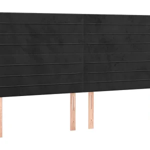 Hoofdbord zwart 180x5x118/128 cm fluweel Hoofdbord zwart 180x5x118/128 cm fluweel