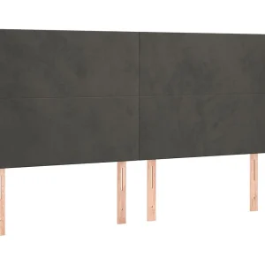 Hoofdbord met randen 163x23x118/128 cm fluweel donkergrijs Hoofdbord met randen 163x23x118/128 cm fluweel donkergrijs