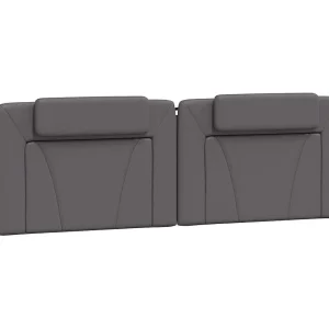 Hoofdbordkussen "Viana" 180 cm kunstleer grijs Hoofdbordkussen "Viana" 180 cm kunstleer grijs