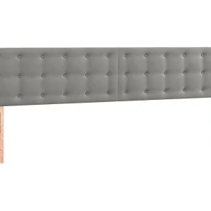 Hoofdborden 200x5x78/88 cm fluweel lichtgrijs