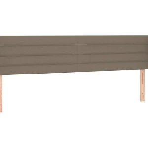 Hoofdbord met randen 203x23x78/88 cm stof taupe Hoofdbord met randen 203x23x78/88 cm stof taupe