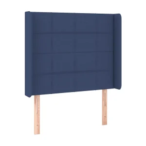 Hoofdbord met randen 93x16x118/128 cm stof blauw Hoofdbord met randen 93x16x118/128 cm stof blauw