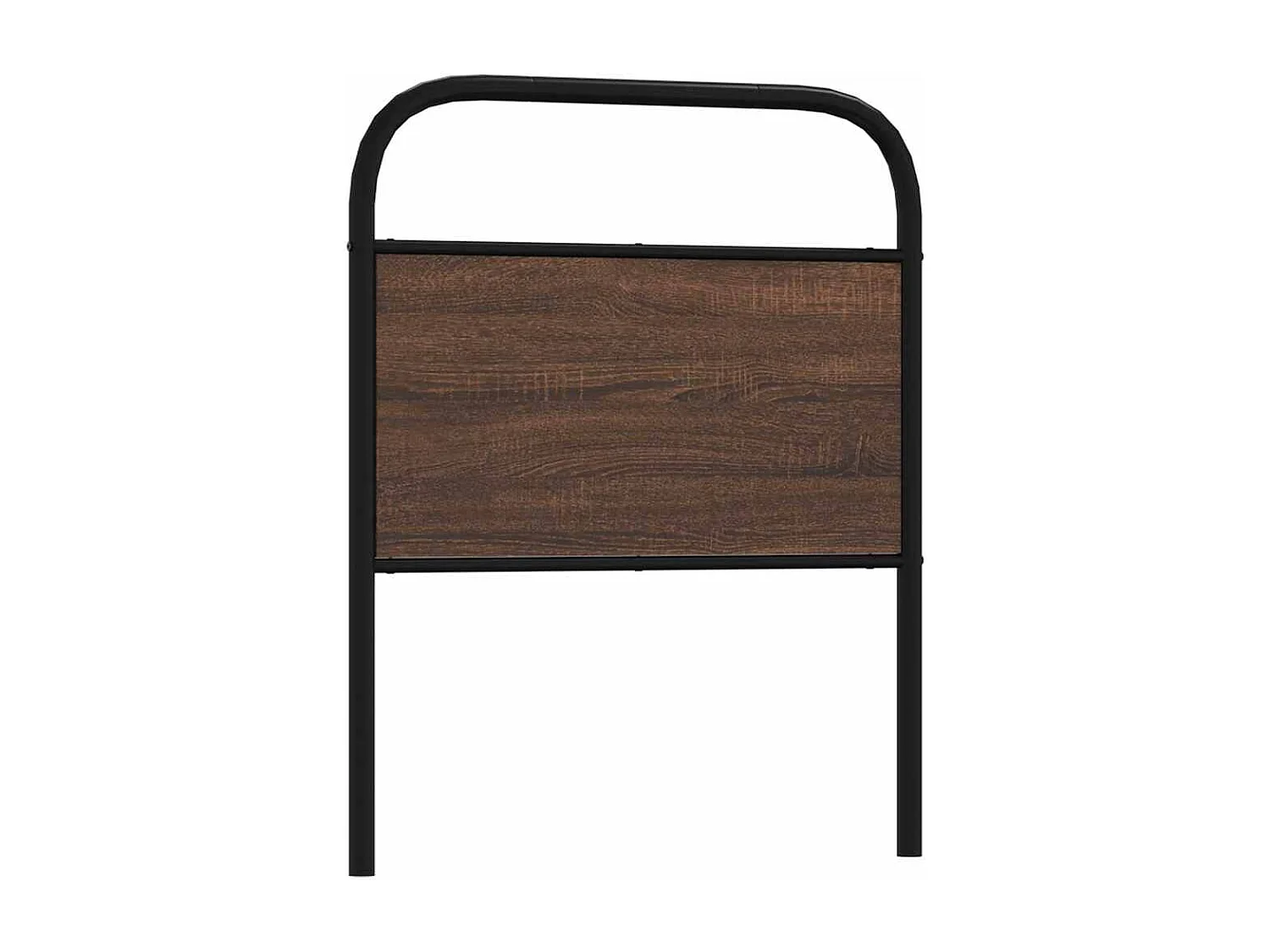 Vervangend hoofdbord 80 cm bewerkt hout en staal bruin eikenkleurig