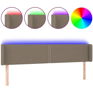 Hoofdbord LED 183x16x78/88 cm stof taupe
