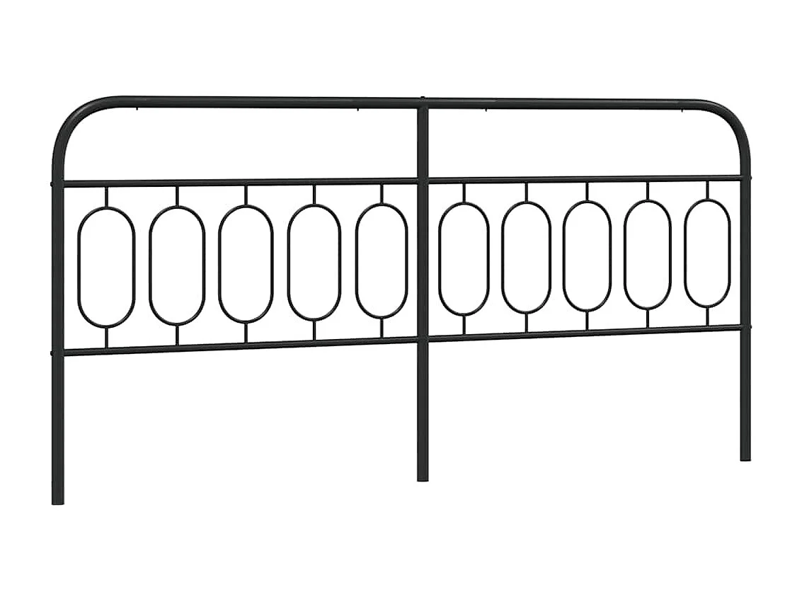 Vervangend hoofdbord 200 cm metaal zwart