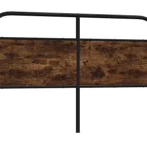Vervangend hoofdbord 160 cm staal en bewerkt hout gerookt eikenkleurig