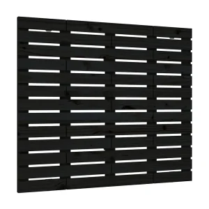 Hoofdbord wandmontage 81x3x91,5 cm massief grenenhout zwart Hoofdbord wandmontage 81x3x91,5 cm massief grenenhout zwart