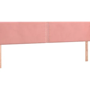 Hoofdbord met randen 163x23x78/88 cm fluweel roze