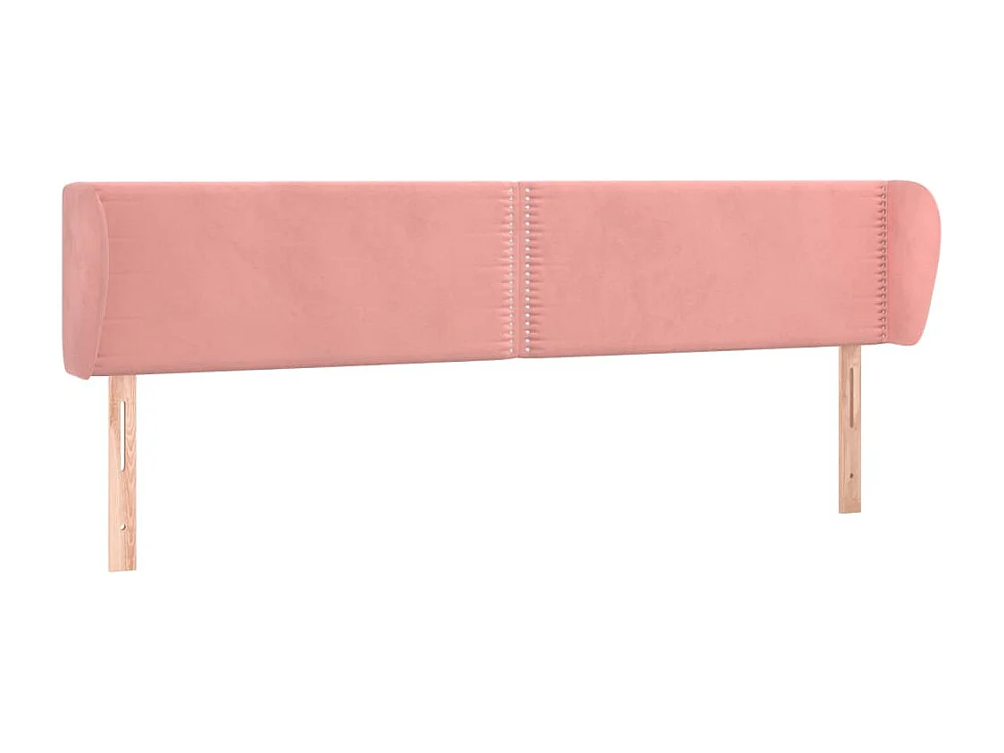 Hoofdbord met randen 163x23x78/88 cm fluweel roze