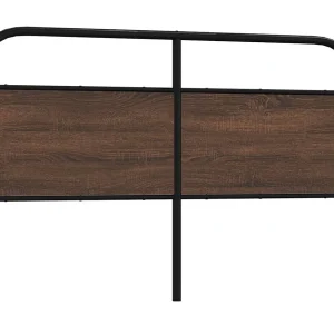 Vervangend hoofdbord 150 cm bewerkt hout en staal bruin eikenkleurig Vervangend hoofdbord 150 cm bewerkt hout en staal bruin eikenkleurig