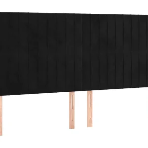 Hoofdbord zwart 180x5x118/128 cm fluweel Hoofdbord zwart 180x5x118/128 cm fluweel