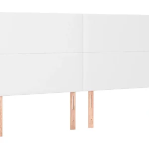 Hoofdbord wit 180x5x118/128 cm kunstleer Hoofdbord wit 180x5x118/128 cm kunstleer