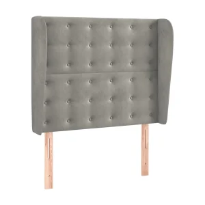 Hoofdbord met randen 83x23x118/128 cm fluweel lichtgrijs Hoofdbord met randen 83x23x118/128 cm fluweel lichtgrijs