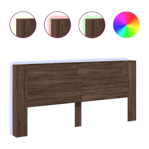 Hoofdbordkast met LED-verlichting 220×16,5×103,5 cm bruin eiken Hoofdbordkast met LED-verlichting 220×16,5×103,5 cm bruin eiken
