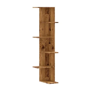 Hoekwandschap 36,5×36,5×140 cm bewerkt hout out houtkleurig Hoekwandschap 36,5×36,5×140 cm bewerkt hout out houtkleurig