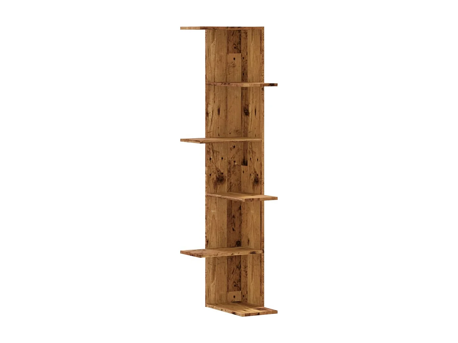 Hoekwandschap 36,5x36,5x140 cm bewerkt hout out houtkleurig