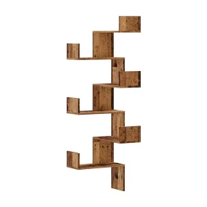 Hoekwandschap 45x45x147 cm bewerkt hout out houtkleurig Hoekwandschap 45x45x147 cm bewerkt hout out houtkleurig