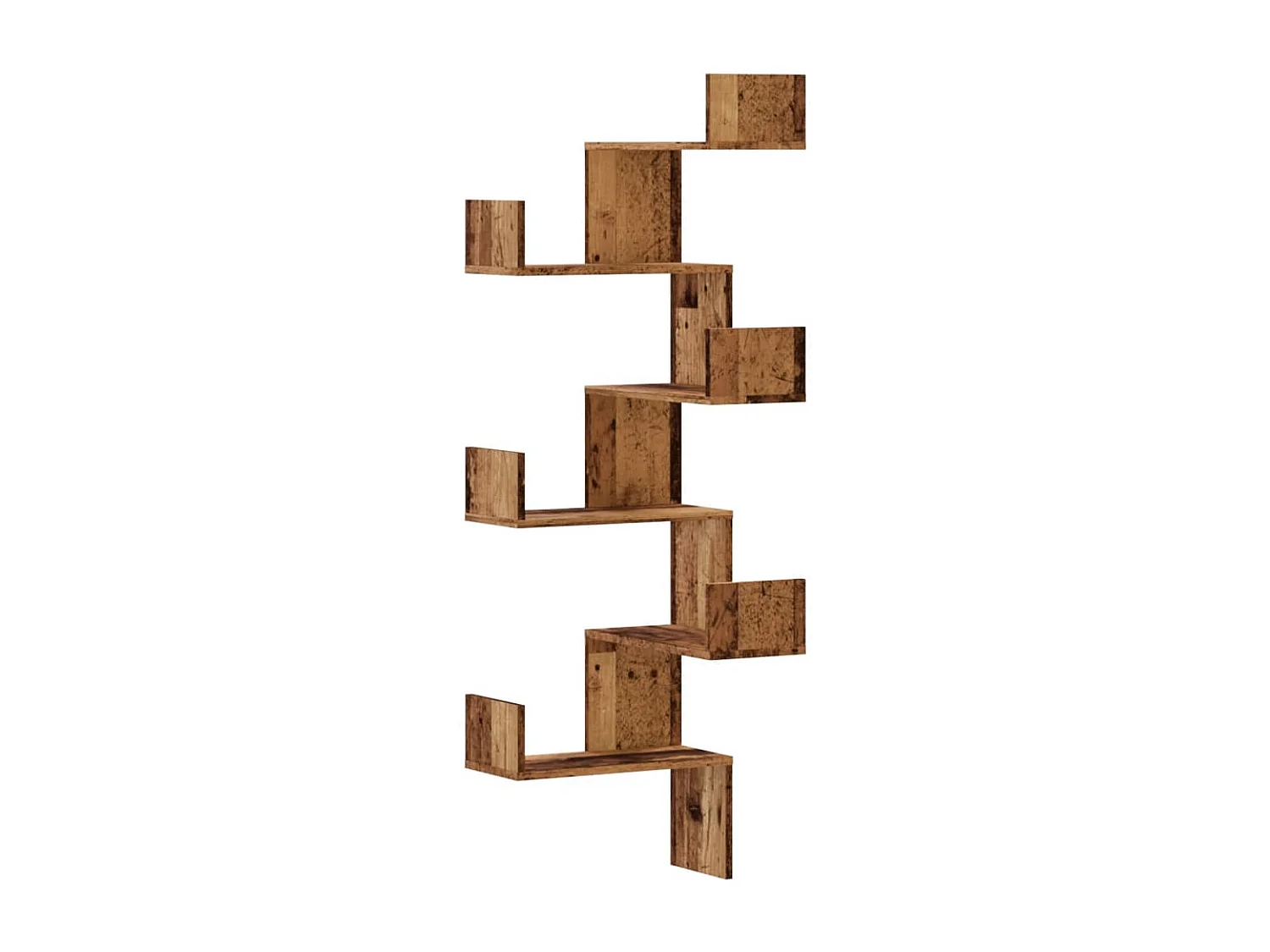 Hoekwandschap 45x45x147 cm bewerkt hout out houtkleurig