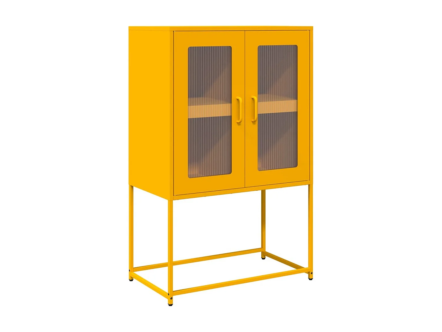 Hoge kast 68x39x107 cm staal mosterdgeel