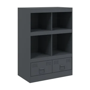 Hoge kast 67x39x95 cm staal antracietkleurig