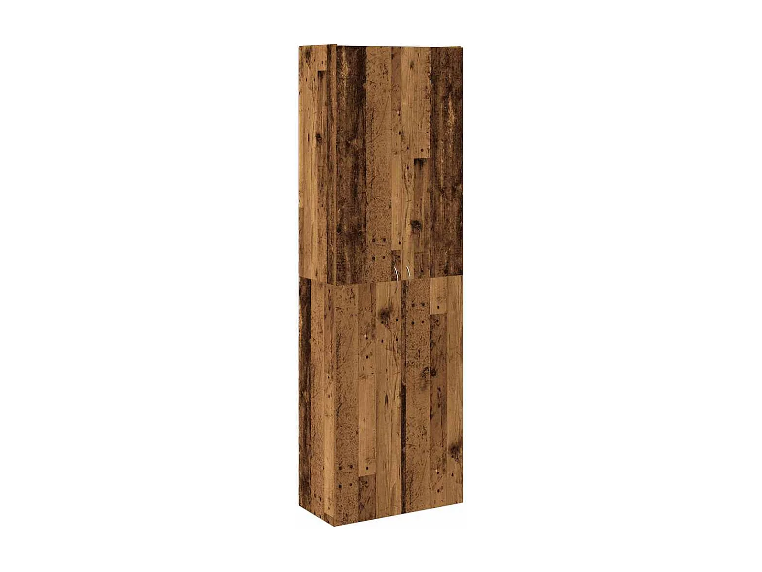 Hoge kast 60x32x190 cm bewerkt hout oud houtkleurig