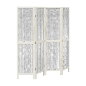 Kamerscherm met 4 panelen massief paulowniahout wit Kamerscherm met 4 panelen massief paulowniahout wit