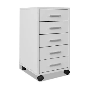 Kantoor ladeblok op wielen 5 lades wit Kantoor ladeblok op wielen 5 lades wit