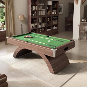 Biljartafel met ballenretour – 213.4 x 120.6 x 81.3 cm – hout en groen – JACKSON