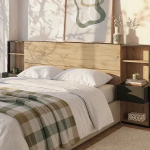 Hoofdeinde met nachtkastjes MISTA – 160 cm – Eiken en zwart – Koop nu eenvoudig online Hoofdeinde met nachtkastjes MISTA – 160 cm – Eiken en zwart – Koop nu eenvoudig online
