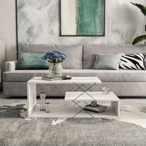 Houten salontafel "Cayenne" – 100 x 50 x 40 cm – Wit