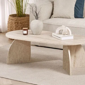 Salontafel – Beige travertijneffect – JORELA Salontafel – Beige travertijneffect – JORELA