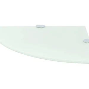 Hoekschap met chromen dragers wit 35×35 cm glas Hoekschap met chromen dragers wit 35×35 cm glas