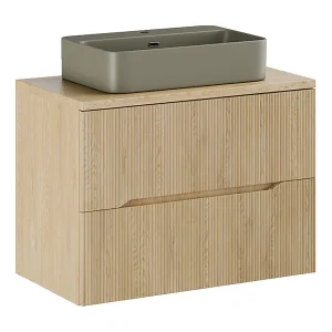 Isaline Wood enkele wastafel 80cm