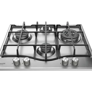 Hotpoint 60cm Gas Kookplaat 4 Branders 8850W – Inox Triple Crown – Directe Ontsteking – Veiligheidsvoorzieningen Hotpoint 60cm Gas Kookplaat 4 Branders 8850W – Inox Triple Crown – Directe Ontsteking – Veiligheidsvoorzieningen