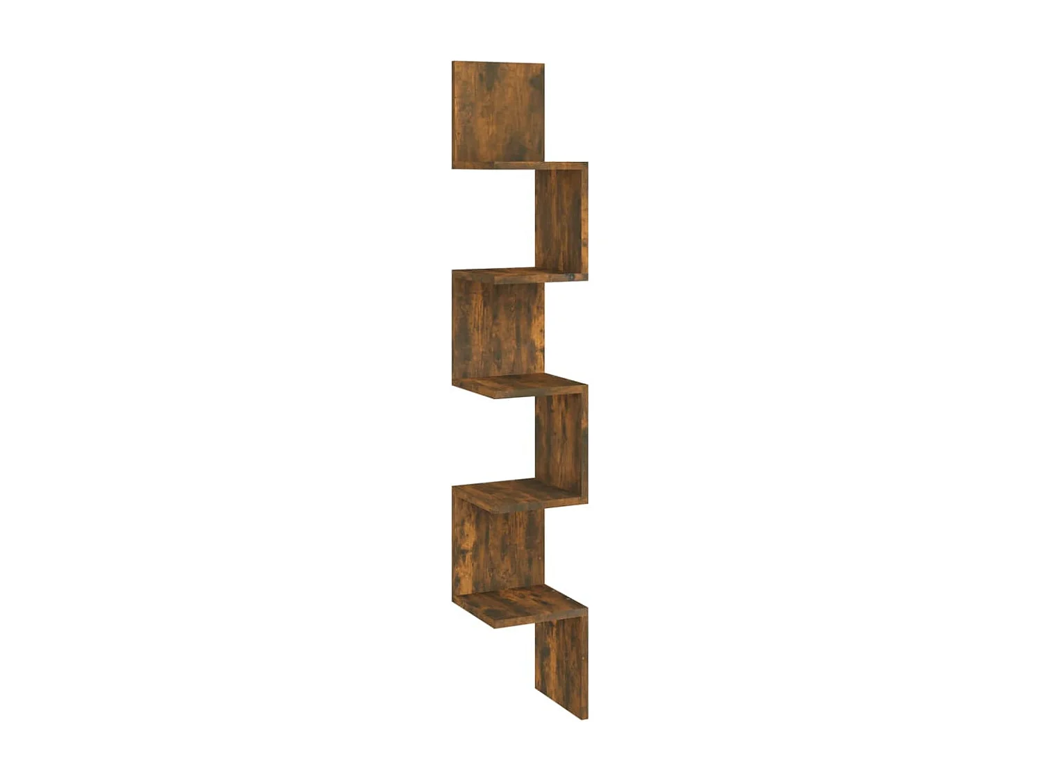 Hoekwandschap 20x20x127,5 cm bewerkt hout gerookt eikenkleurig