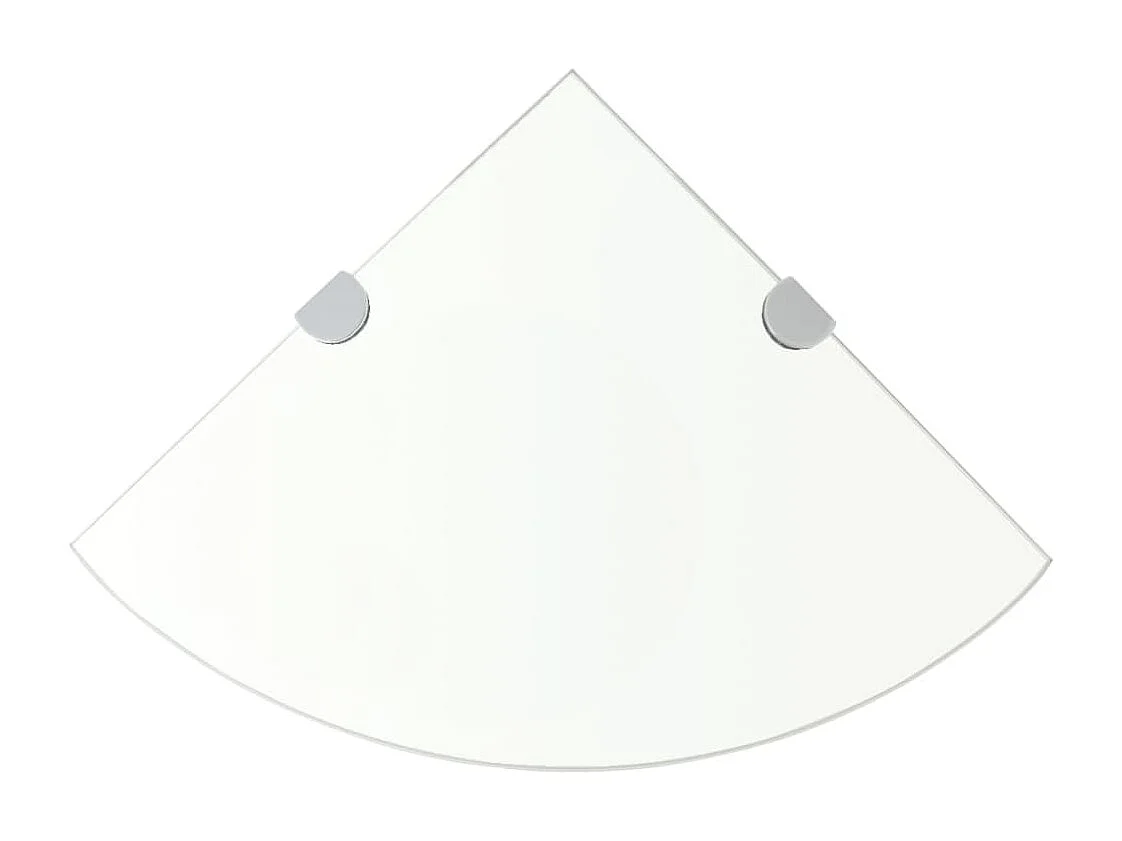 Hoekschappen 2 st met chromen dragers 25x25 cm glas transparant