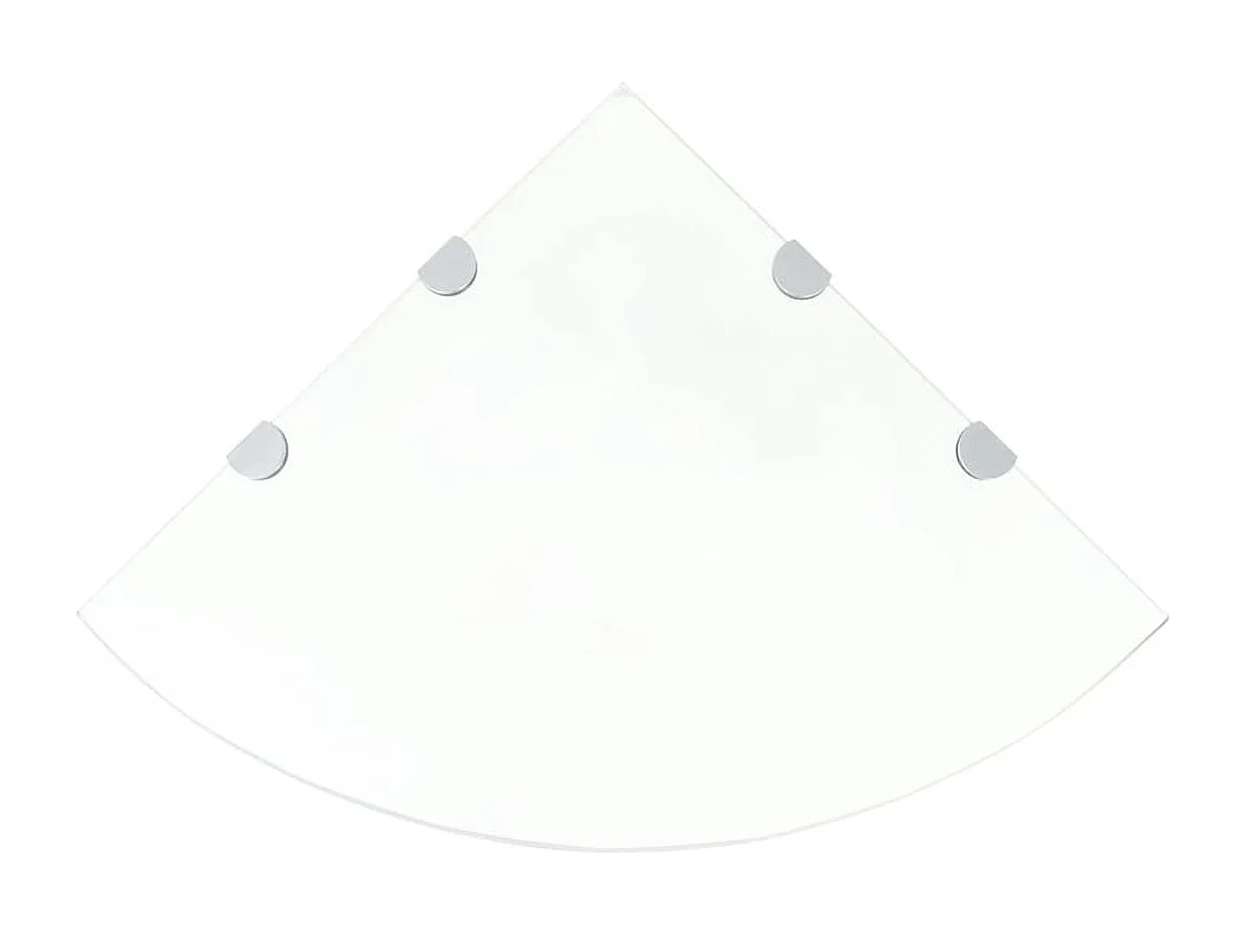 Hoekschappen 2 st met chromen dragers 45x45 cm glas transparant