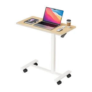 Houten bijzettafel 40×80 cm, in hoogte verstelbaar, met wielen, te gebruiken als bedtafel, nachtkastje, mobiel bureau of behandeltafel voor slaapkamer of woonkamer Houten bijzettafel 40×80 cm, in hoogte verstelbaar, met wielen, te gebruiken als bedtafel, nachtkastje, mobiel bureau of behandeltafel voor slaapkamer of woonkamer
