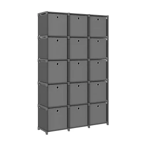 Kast met 15 vakken met boxen 103x30x175,5 cm stof grijs Kast met 15 vakken met boxen 103x30x175,5 cm stof grijs