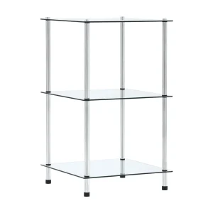Kastje 3-laags 40x40x67 cm gehard glas transparant Kastje 3-laags 40x40x67 cm gehard glas transparant