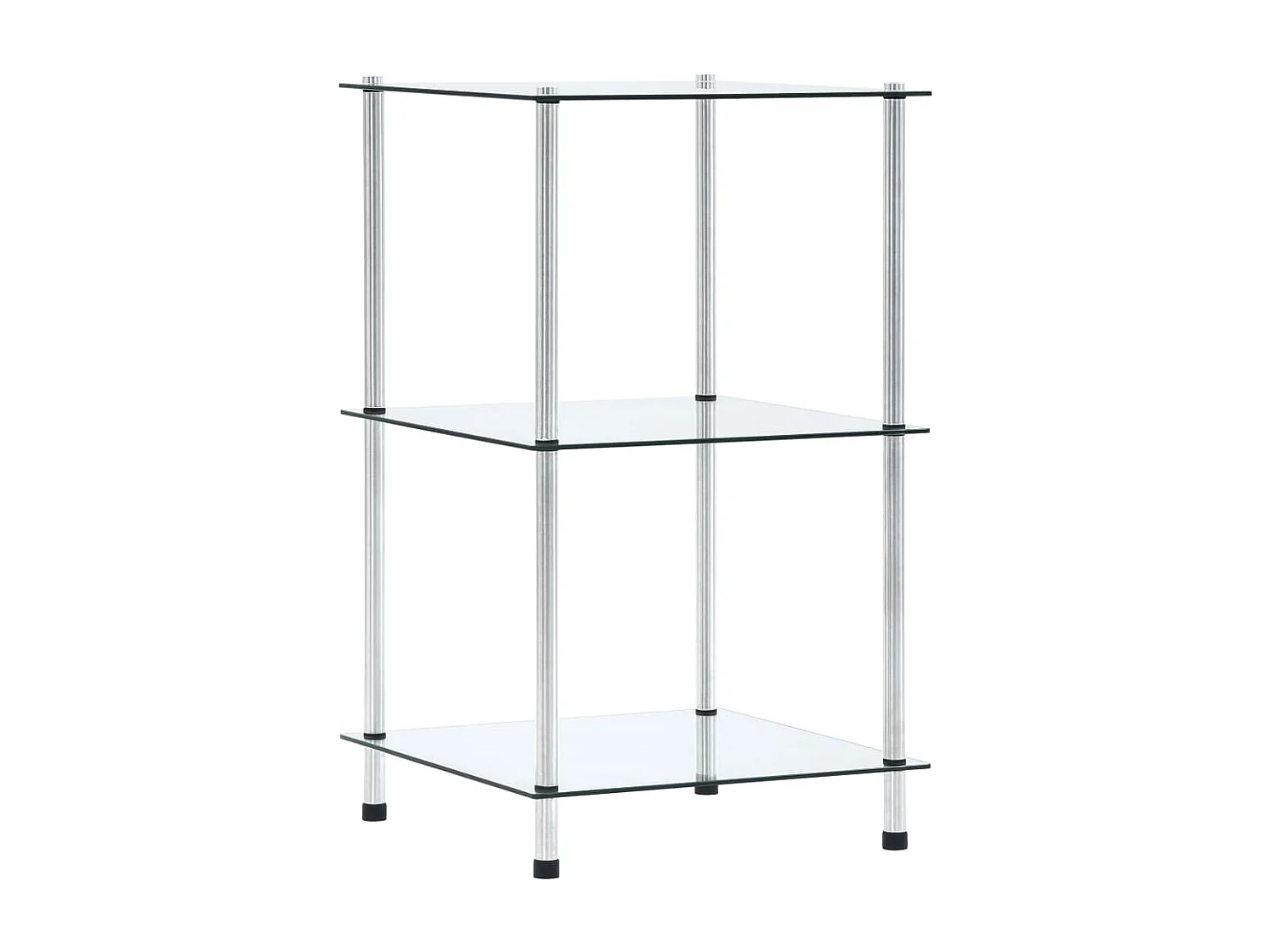 Kastje 3-laags 40x40x67 cm gehard glas transparant
