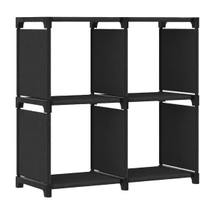 Kast met 4 vakken 69x30x72,5 cm stof zwart Kast met 4 vakken 69x30x72,5 cm stof zwart