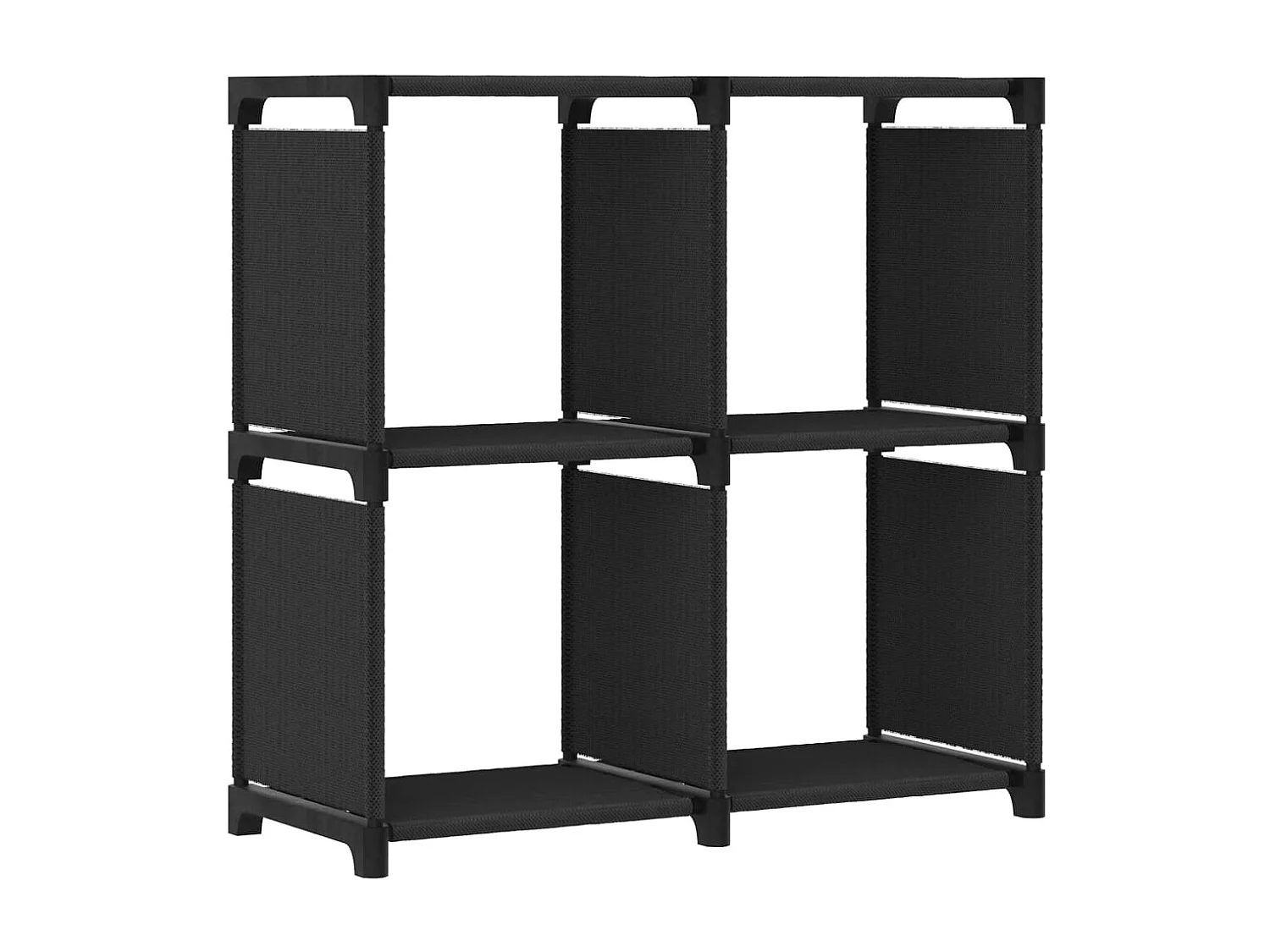 Kast met 4 vakken 69x30x72,5 cm stof zwart